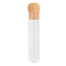 Infuseur à thé réutilisable en verre borosilicate résistant à la chaleur avec couvercle en liège et bois. Facile à utiliser et durable.