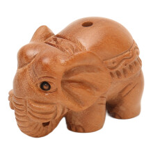 Decorazione con animali africani Decorazione Boho Elefante in legno Regalo Ocarina musicale Artigianato Statua di elefante Feng Shui Vastu Scultura