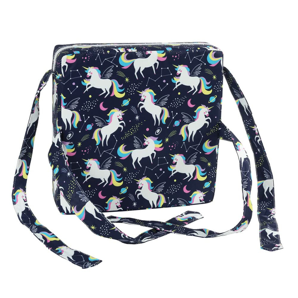 Toddler Baby Booster Seat Unicorn 32x32x8 cm, Dismountable Portable Chair Pad, Washable, 2 Adjustable Straps