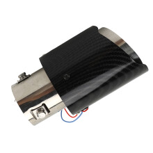 Edelstahl-Auspuffblende mit blauer LED-Beleuchtung – Schwarz Carbon Fiber Stil