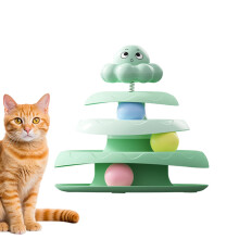 Cat Ball Tower ThreeLayer Cat Ball Toy Exercise Moving Puzzle Interactive Scratcher Small Space Indoor Outdoor