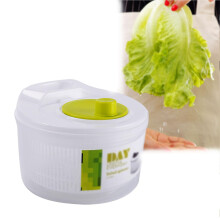Salad Spinner Large Capacity Double Layer Vegetable Dryer with Quick Moisture Removal White Green