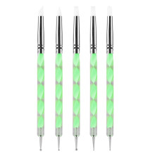 Silikonpenslar Multifunktionell Nagelkonstpenna Akvarell Akryl Oljemålning UV Gel Carving Dubbelhuvud Design Nagelkonst Dotting Verktyg Mångsidiga