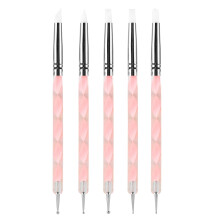 UV Gel Carving Silicone Brushes Dual Head Design Nail Art Dotting Tools Watercolor Acrylic Oil Painting Multi Purpose Nail Art Pen Versatile Art