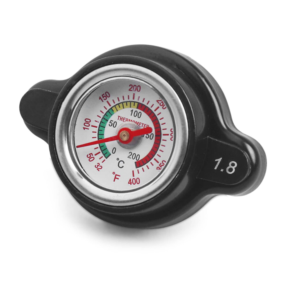 Radiator Cap With Temperature Gauge 1.8 Pressure 25.6Psi For Motorcycle Dirt Bike Offroad 9113335650312