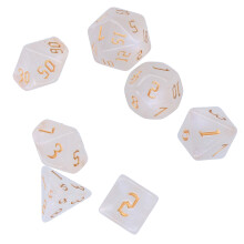 Set da 7 dadi poliedrici, acrilico bianco, 7-dadi