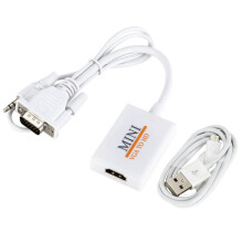 VGA to HDTV Converter Cable, Full HD 1080P, Audio Output, VGA HD Adapter for PC Laptop to HDTV Projector