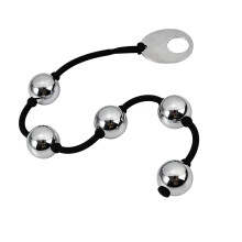 Stainless Steel Anal Beads Long Chain With 5 Balls, GSpot Dilator, 25mm Size, For Women, Men And Couples