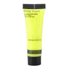 Tinta facial e corporal à base de água, não tóxica, fluorescente, que brilha no escuro, lavável, para pele, cabelo e roupas. Maquiagem