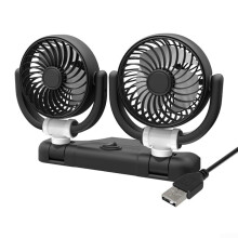 51224V USB Powered Dual Head Folding Car Fan For Adjustable Cooling And Fresh Air Circulation In Cars Boats Trucks 5V