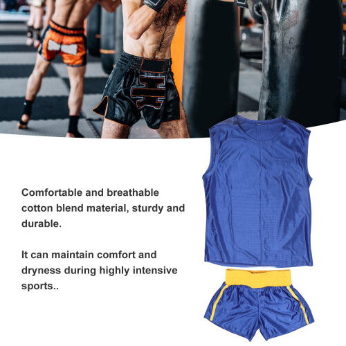 Kinder Boxen Sanda Muay Thai Trainingsanzug, Baumwolle, Elastischer Bund 2