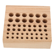 Suport pentru scule din piele, suport din lemn pentru perforatoare, design cu 46 de găuri, sloturi durabile nedeformabile pentru diverse unelte,