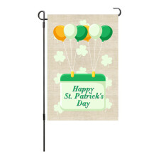 St. Patrick's Day Gartenflagge, doppelseitig bedruckt, wetterfest, aus Jute, handgenäht, langlebig