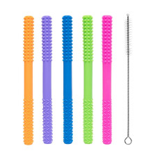 BPA Free Hollow Teether for Infants, Silicone Baby Teething Tubes with Nursing Biting Design Oral Motor Stimulation Sensory Toys for Autistic