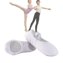 Ballet Dance Slippers Satin Soft Sole for Boys Girls Adults Easy Wear Black Size 41