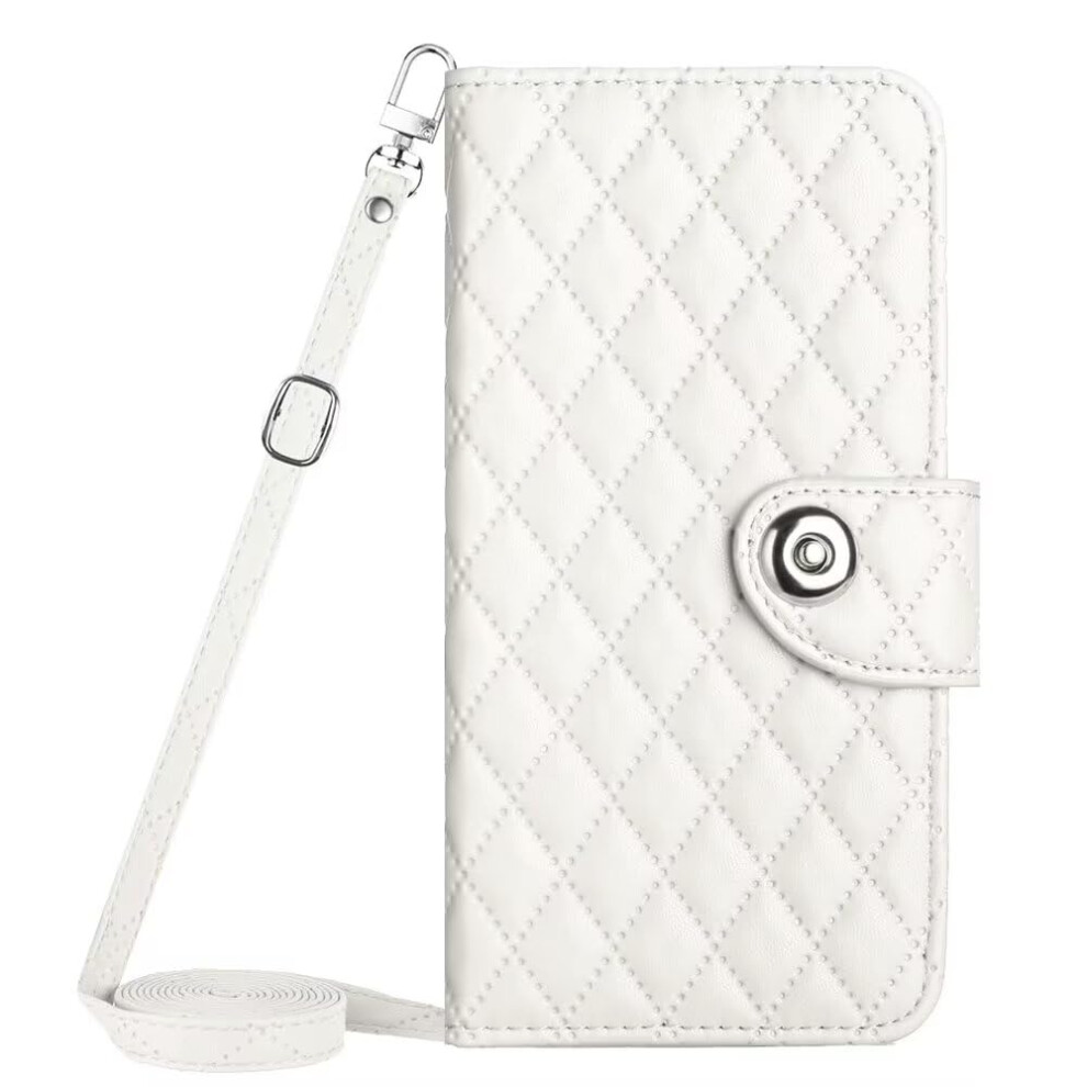 Crossbody For Samsung Galaxy A36/A56 Luxury Leather Wallet Case Card Holder Lanyard Flip Folio White 9382693536693