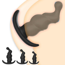 3 Pcs Set Silicone Anal Plug and Anal Beads for Beginners Male Couples Flirting Butt Plug Stimulator Toy