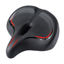 Wide Bike Saddle Cushion Padded Bicycle Seat Oversized Cushion For City Folding Road Mountain Bikes Red Backrest