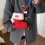 Retro-modische Handtasche für Damen, Wildleder,-Rot 3