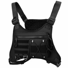 Tacticals Chest Rig Pack Herren, Running Chest Bag Recon-Schwarz
