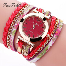 Boho Hippie Watch for Women, PU Leather Woven Rainbow Watch Adjustable Strap Artistry Meets Durability Stylish Design Anti-Allergy Decorative Jewelry