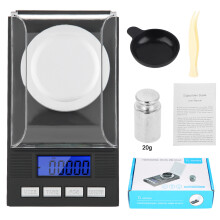 Tare Function Digital Jewelry Scale Calibration Weights Included Portable Scale Flip Cover Micro Gram Scale For Powder High Precision Digital Milligra