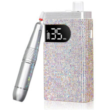 Ponceuse à Ongles Électrique Sans Fil pour Perceuse Acrylique Diamantée Rechargeable et Portable avec Écran HD 35 000 Tr/Min