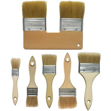 6 Pcs Stain Trim Chip Oil Paint Brushes Set U Shaped Double Headed Clear Coat Painting Supplies Tools for Wall Wood Home