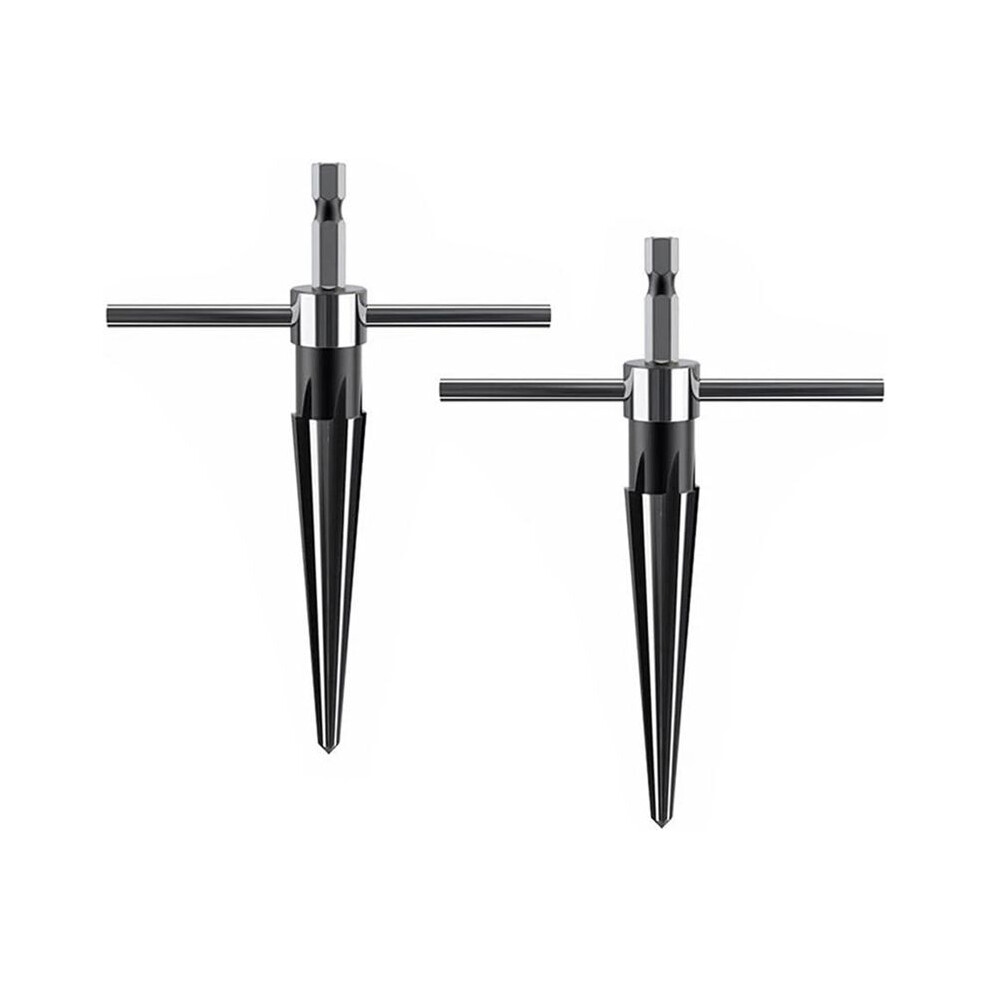 2Pcs T Handle Taper Reamer ,6 Fluted Chamfer Reaming Guitar Bridge Pin Hole Handle Tapered Reamers Tool Hexagonal Handle 4712629709979