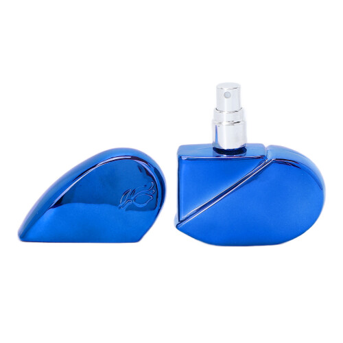 Heart-Shaped 25ml Refillable Glass Perfume Atomizer Bottle, Blue 1