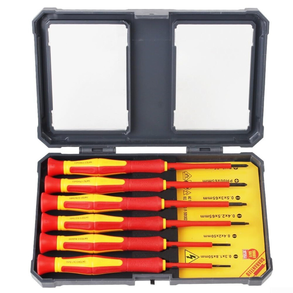 Electrician Essential 6Piece Insulated Screwdriver Set With Magnetic Tips, Ergonomic Handles 9382693537836