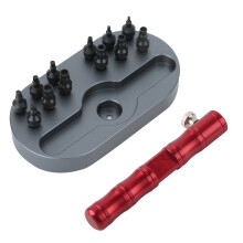 Kit de reparare a ceasurilor din oțel inoxidabil, instrument profesional de reparare a ceasurilor cu 7 șuruburi și 5 duze de presare, instrument