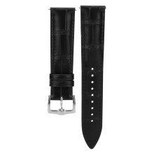 Pulseiras de relógio em couro genuíno com design clássico de crocodilo, pulseira de couro premium com comprimento ajustável para homens e