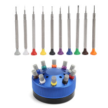 Precision Watch Screwdriver Set Watchmakers Tools Flat Blade Slotted Screwdriver With Rotating Stand Extra Drivers Multi Functional Watchmaker