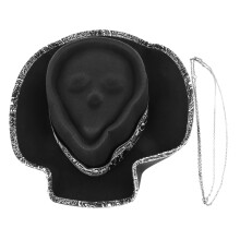 Chapeau sombrero gothique rétro, chapeau en feutre fait main en forme de crâne 3D avec armature métallique à l'intérieur du bord, chapeau léger