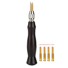 Strumento per forare la pelle, perforatore a vite giapponese regolabile, manico in legno, materiale di alta qualità, perforatore automatico per