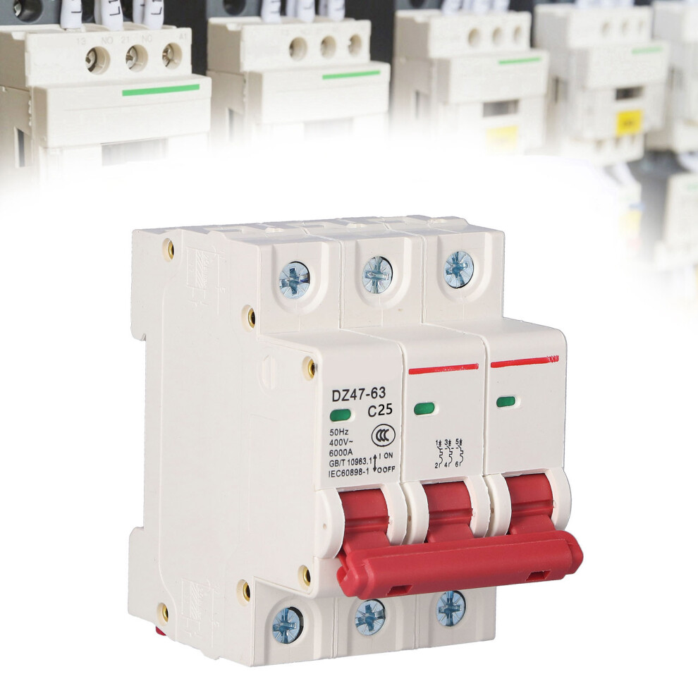 Miniature Circuit Breaker Dz47-63 3P 400V Din Rail 54X76x66mm 9471377333120