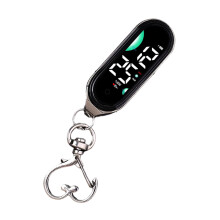 Schlüsselanhänger Taschenuhr Touch Digitaluhr Led-Silber