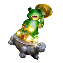 Mehrzweck-Solarlicht-Tierstatue für Garten,-Froschschildkröte