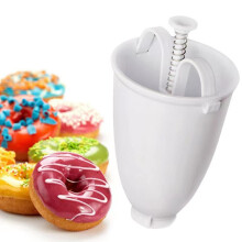 Manual Donut Maker with Stainless Steel Handle, Plastic Doughnut Mold for DIY Pastry Baking