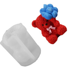 Valentinstag Kerze Silikonform Rose Hase Bär Form-Rosenbär