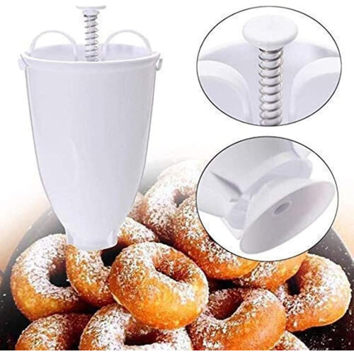 Doughnut Donut Maker Machine Mold Plastic Donut Mold DIY Pastry Tool White Bakeware Stainless Steel 2