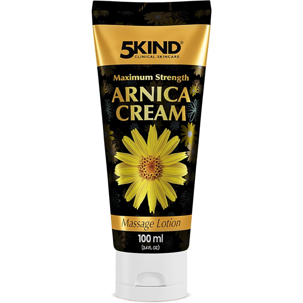 5Kind Cream Arnica For Bruising And Swelling 100Ml - Maximum Strength - Fast Acting & Intensive Arnica Montana Extract Bruise