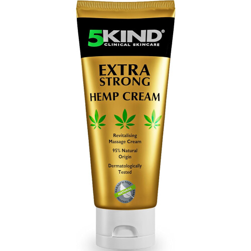 5kind Extra Strong Hemp Cream 100ml - High Strength Hemp Oil and Arnica Cream - for Massaging Joints & Muscles, Lower Back, Feet, Knees, Neck