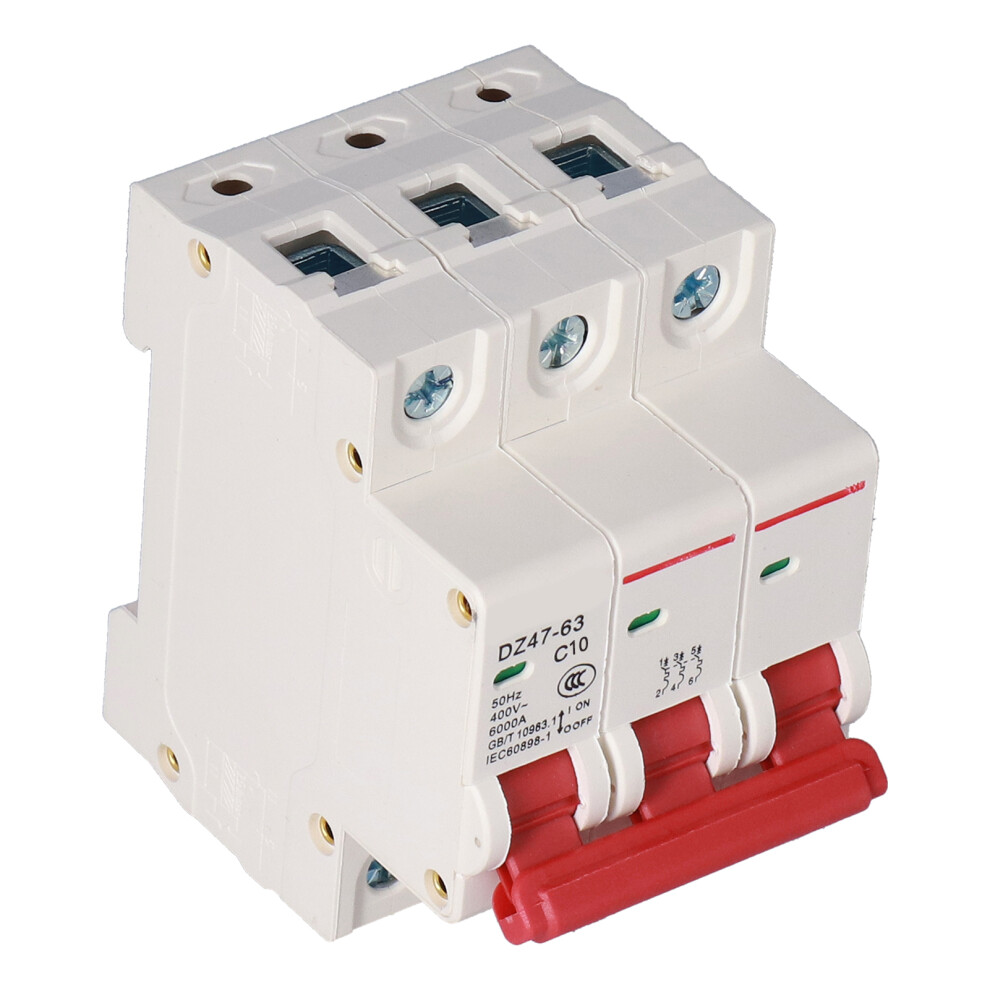 Miniature Circuit Breaker Dz47-63, 3P, 400V, 4500A, Din Rail Mount 4251377334779