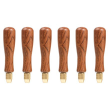 6X Manche de Lime en Bois, PoignéEs en Bois avec Mandrin à Pince en Laiton pour Petites Limes, Accessoires de Bricolage