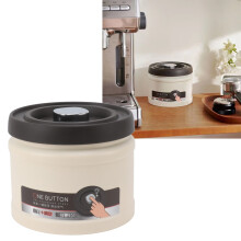 Luftdichter Kaffeebehälter 750ML Edelstahl vakuumversiegelt Beige
