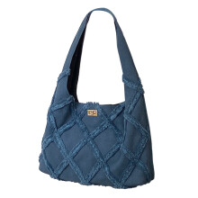 Quiltet designtaske til kvinder, rummelig og praktisk crossbody-taske med geometrisk mønster, let skuldertaske med flere lynlåse