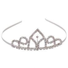 Hair Clip Tiara Rhinestone Crown Sparkling Crystal Elegant Royal Design Durable Stainless Steel Light Weight Suitable For Bridal Pageants Costumes Gif