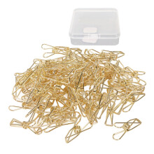 Pinces utilitaires réutilisables dorées, multi-usages, forte puissance de serrage, antirouille, surface lisse, design ajouré, cadeau de papeterie